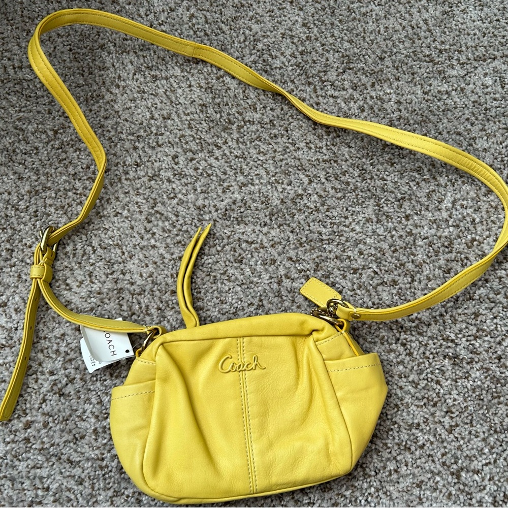 NWT 08 Y2K Modern Vtg Coach Parker Leather Crosby Crossbody Minimalist Yellow